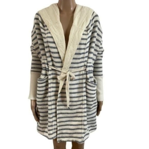 Free People Sweaters - Free People Women's Long Island Striped Cardigan hooded open Sweater siz…